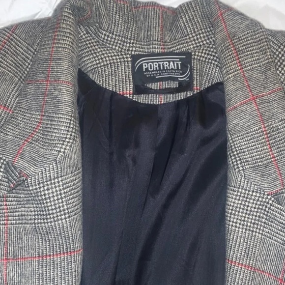 Vintage long wool glen plaid coat - Picture 2 of 5